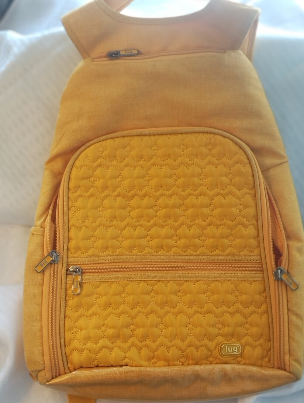 EUC Lug Dodger Mini Backpack And Stash In Marigold